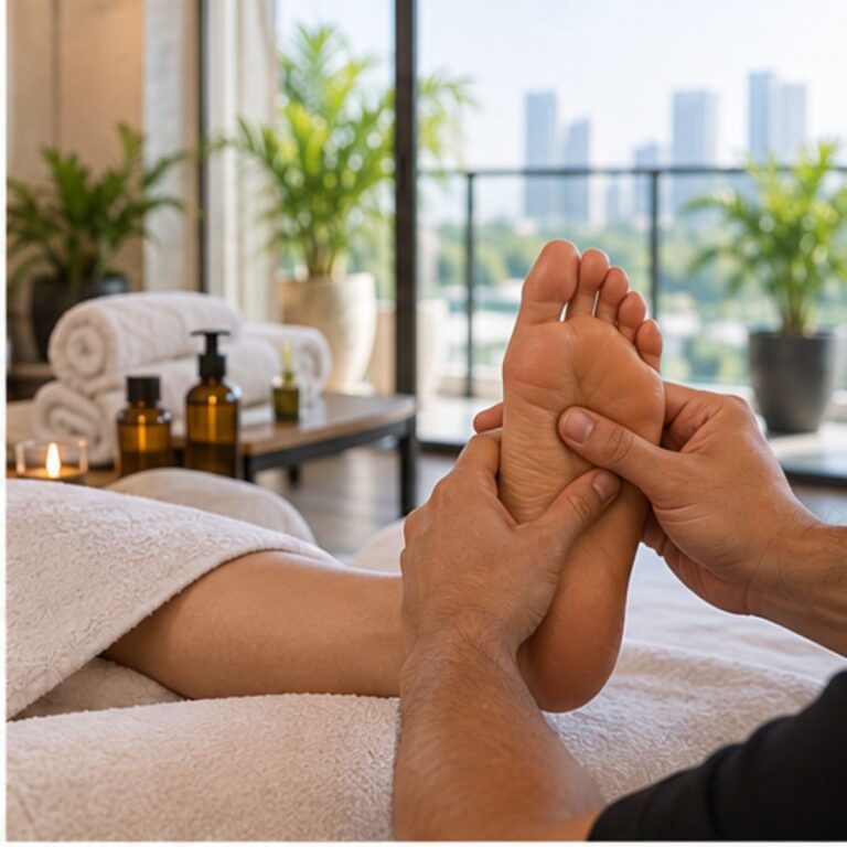 Foot reflexology and head massage in New York